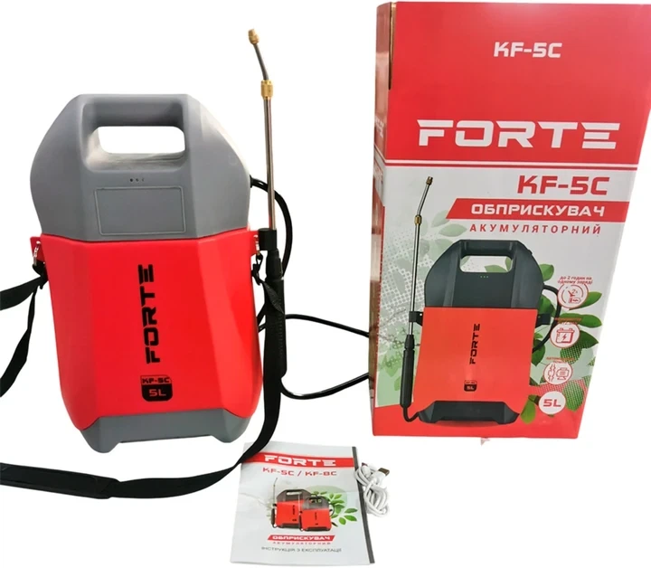 Опрыскиватель аккумуляторный Forte KF-5C 5L Red (3_06319) - Фото 3 Опрыскиватель аккумуляторный Forte KF-5C 5L Red (3_06319) - изображение 3