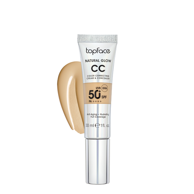 Тональный СС-крем topface Natural Glow CC Cream & Concealer SPF50 PT472 30 мл 008 Dark Sand/Темный песочный - Фото 2 Тональный СС-крем topface Natural Glow CC Cream & Concealer SPF50 PT472 30 мл 008 Dark Sand/Темный песочный - изображение 2