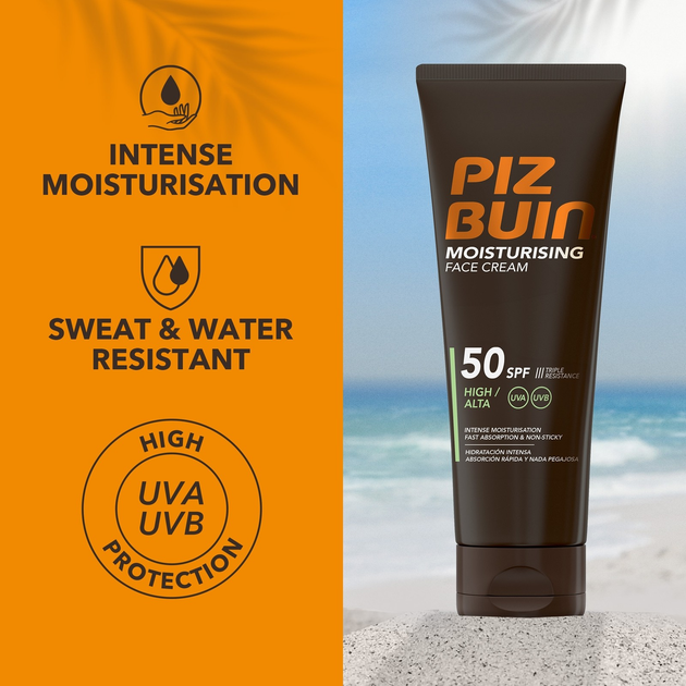 Сонцезахисний крем для обличчя Piz Buin Spf 50 зволожувальний 50 мл (3574661781204) - зображення 2