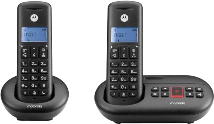 Телефон стаціонарний Motorola E212 Duo Black (F52000K51O2AES) - зображення 1