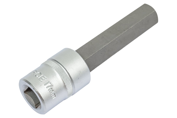 Головкa-бита шестигранная (HEX) 17 мм 1/2" L=110 мм Force 34411017 F - Фото 1 Головкa-бита шестигранная (HEX) 17 мм 1/2" L=110 мм Force 34411017 F - изображение 1
