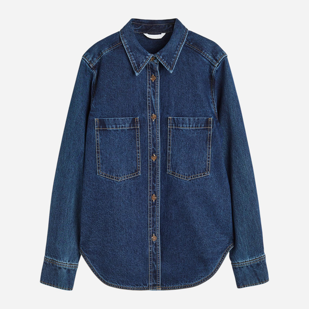 Рубашка джинсовая женская H&M 1193805001c20 XS Синяя (KC1000000046676) 