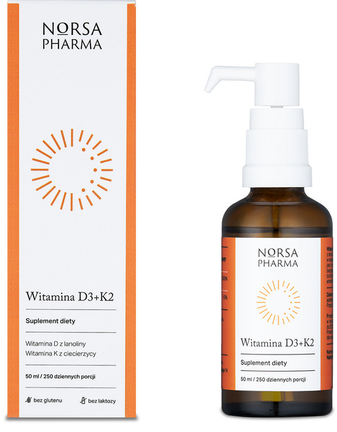 Suplement diety Norsa Pharma D3 + K2 w kroplach 50 ml (5905669770200) - obraz 2