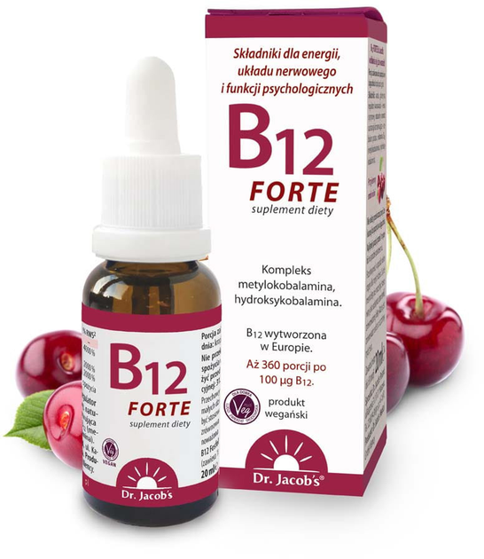 Suplement diety Dr. Jacobs Witamina B12 Forte w kroplach 20 ml (4041246502534) - obraz 3