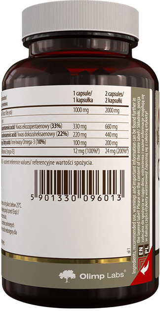 Suplement diety Olimp Labs Gold Omega 3 1000 mg 90 kapsułek (5901330096013) - obraz 3