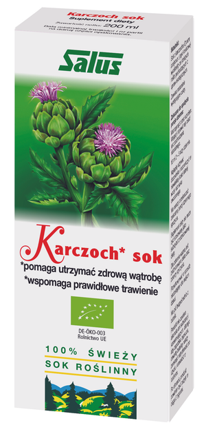 Натуральний сік SALUS Artichoke Eko 200 мл (4006309024453) - зображення 1