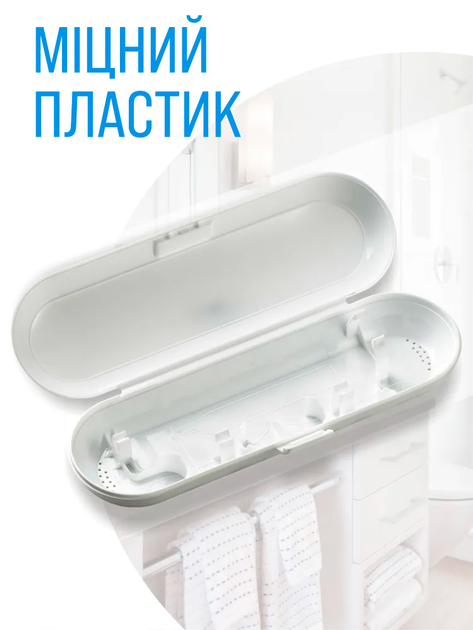 Футляр для электрощетки oral b soocas philips oclean xiaomi mijia универсальный дорожный бокс box чехол Белый (White) - изображение 7