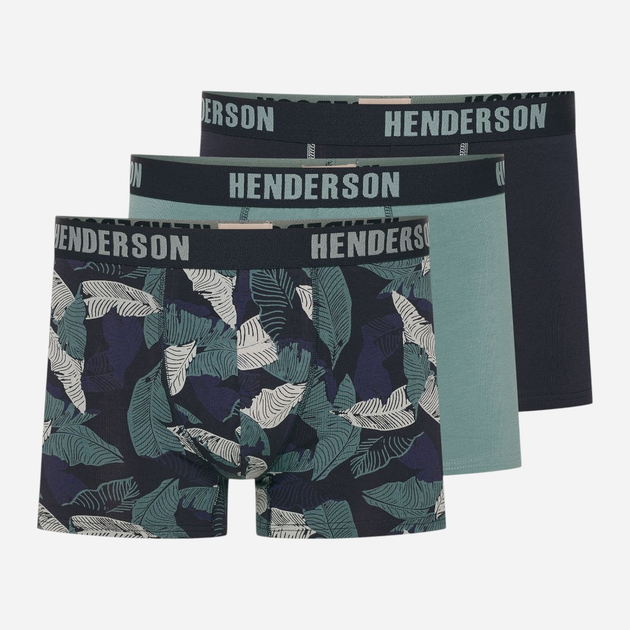 Набір трусів боксерів чоловічих бавовняних 3 шт Henderson Scope 42630-MLC L Темно-синій/Зелений (5903972380192) - зображення 1