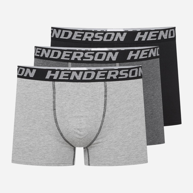 Набір трусів боксерів чоловічих бавовняних 3 шт Henderson Onset 42741-MLC M Чорний/Сірий/Графітовий (5903972382134) - зображення 1