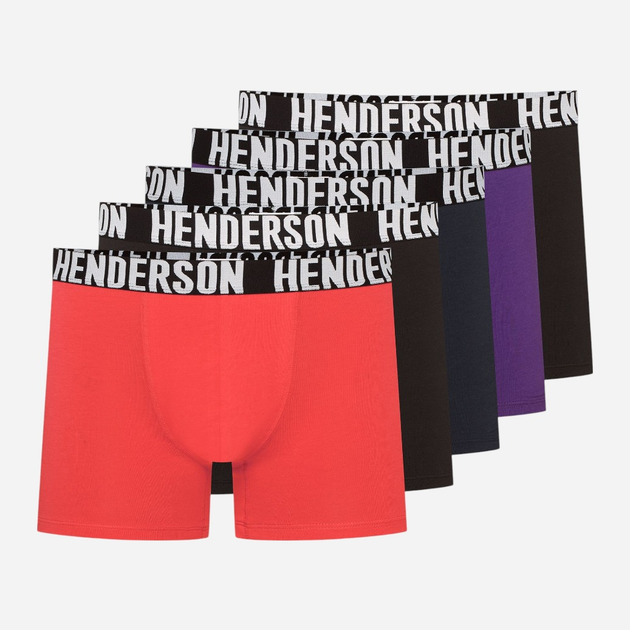 Набір трусів боксерів чоловічих бавовняних 5 шт Henderson Opener 42760-MLC XL Різнокольоровий (5903972383056) - зображення 1