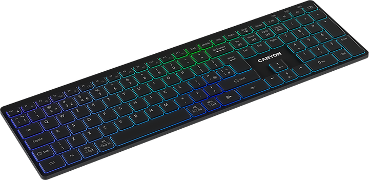 Klawiatura bezprzewodowa Canyon HKB-W11 Slim Dual Mode Wireless/Bluetooth RGB Black (CNS-HBTK11B) - obraz 4