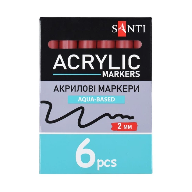 Маркер акриловый Santi SAC-08, бордовый (391037) - изображение 2