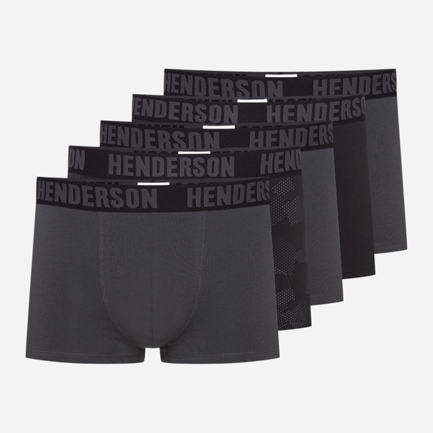 Набір трусів боксерів чоловічих бавовняних 5 шт Henderson Soul 43170-MLC 3XL Чорний/Графітовий (5903972519288) - зображення 1