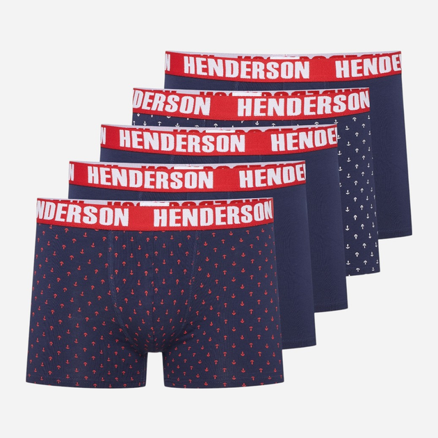 Zestaw majtek męskich typu bokserki 5 szt Henderson Ohio 43182-MLC 3XL Granatowy/Czerwony (5903972519936) - obraz 1