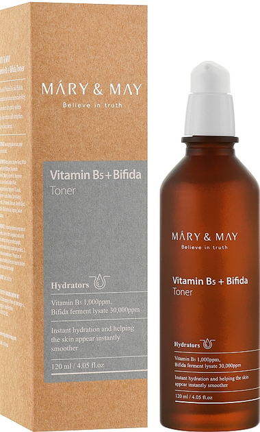 Тонер з біфідобактеріями й вітаміном В5 - Mary & May Vitamine В5+ Bifida Toner 120ml (1066930-67375) 