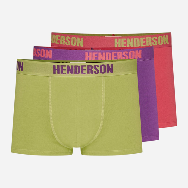 Набір трусів боксерів чоловічих бавовняних 3 шт Henderson Star 42594-MLC 2XL Фіолетовий/Зелений/Рожевий (5903972380079) - зображення 1