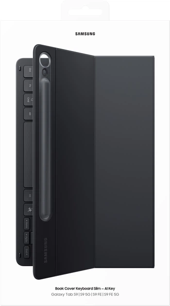 Чохол-клавіатура Samsung Book Cover Keyboard Slim - AI Key для Samsung Galaxy Tab S10 FE з кріпленням для стилуса S Pen Black (EF-DX720BBEGUA) - зображення 14