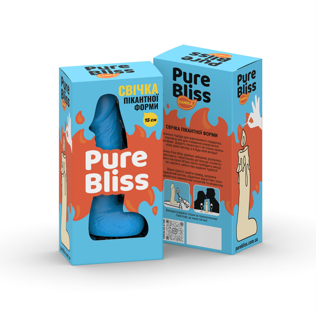 Свеча член Pure Bliss 15 см Голубая (1100916290003) - изображение 7