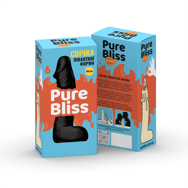 Свеча член Pure Bliss 18 см Черная (1100916250007) - изображение 7
