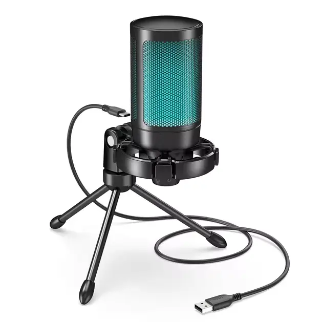 Микрофон конденсаторный FIFINE AMPLIGAME A2 USB с RGB-подсветкой Черный/Black - Фото 1 Микрофон конденсаторный FIFINE AMPLIGAME A2 USB с RGB-подсветкой Черный/Black - изображение 1