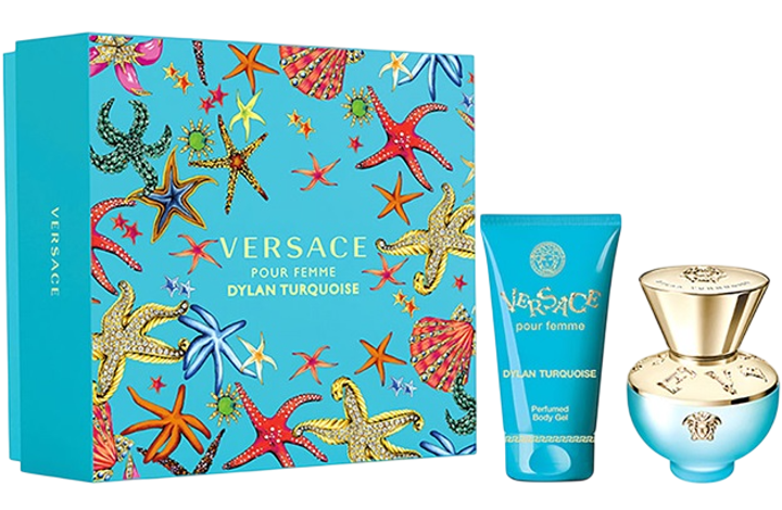 Подарунковий набір для жінок Versace Dylan Turquoise Pour Femme Туалетна вода 30 мл + Парфумований гель для тіла 50 мл (8011003879502) - зображення 1