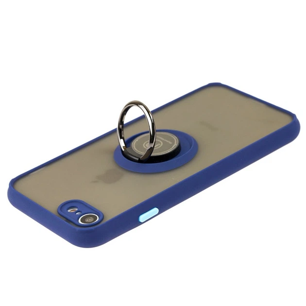 Чохол Fiji Colorframe для Apple iPhone 8 матовий бампер з кільцем підставкою Dark Blue - зображення 2