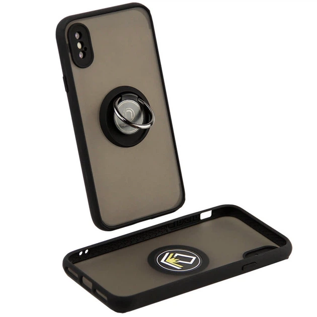 Чехол Fiji Colorframe для Apple iPhone X матовый бампер с кольцом подставкой Black - изображение 2