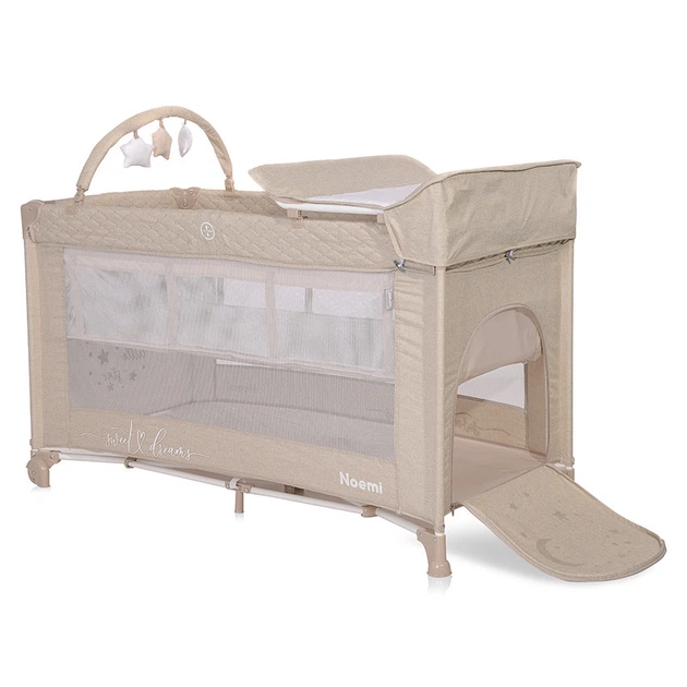 Ліжко-манеж Lorelli Noemi 2 Layers Plus Fog Beige Star - зображення 3