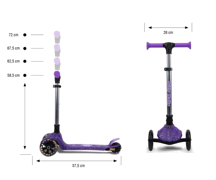 Hulajnoga dziecięca Milly Mally trójkołowa Jelly Violet 6253 (5907090700276) - obraz 12
