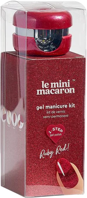 Набір для манікюру Le Mini Macaron Світлодіодна лампа з USB-кабелем + Гель-лак Ruby Red 8.5 мл + Пушер для кутикули + Міні-пилка для нігтів + 10 упаковок для зняття гель-лаку (3760297542955) - зображення 4