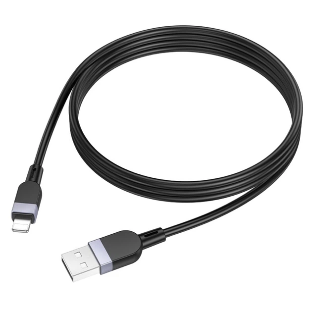 Кабель для зарядки iPhone Hoco X109 Lightning, 1 м, силіконовий, чорний - Фото 3 Кабель для зарядки iPhone Hoco X109 Lightning, 1 м, силіконовий, чорний - зображення 3