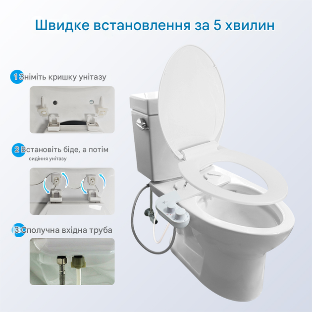 Накладка под крышку унитаза Mixxus Premium TCB-01 Универсальная со встроенным гигиеническим душем(MP6494) ( - изображение 14