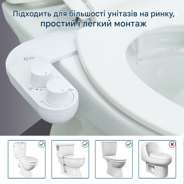 Накладка под крышку унитаза Mixxus Premium TCB-01 Универсальная со встроенным гигиеническим душем(MP6494) ( - изображение 13