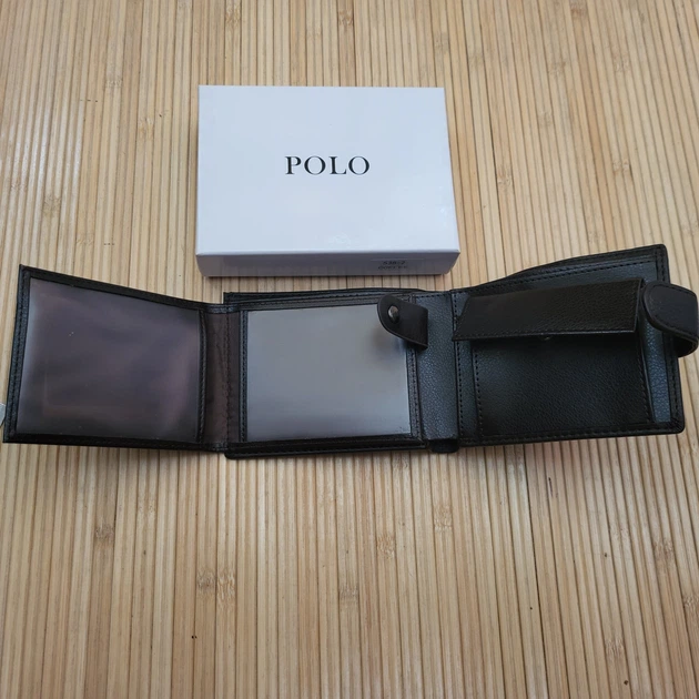 Чоловічий гаманець зі шкірозамінника Polo коричневий 538 корич 12×10см - Фото 6 Чоловічий гаманець зі шкірозамінника Polo коричневий 538 корич 12×10см - зображення 6