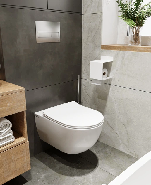 Полка держатель для туалетной бумаги NC Home Universal белая 110482 - изображение 2