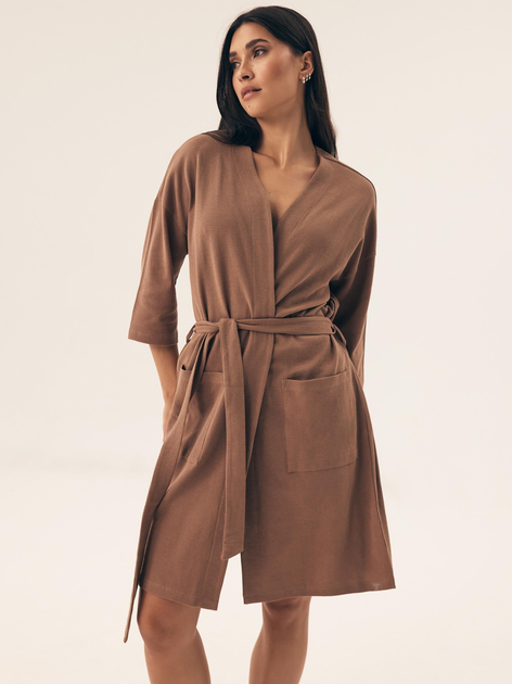 Халат жіночий бавовняний Henderson Nilsa 42779-84X L/XL Коричневий (5903972549063) - зображення 1