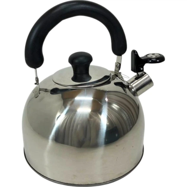 Чайник Rainberg RB-626 gray нержавіюча сталь зі свистком 3.0L - зображення 3