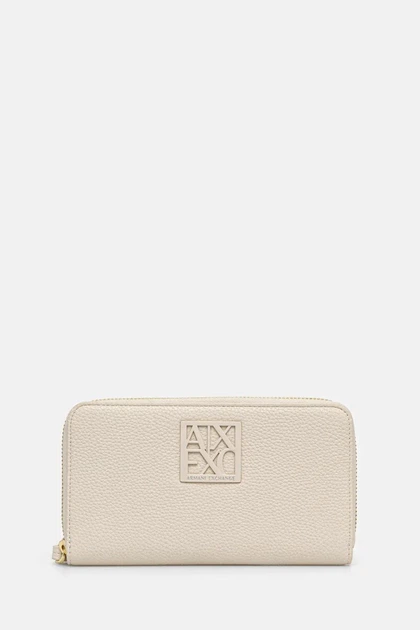 Гаманець з квадратним логотипом Armani Exchange бежевий XW000361 - Фото 1 Гаманець з квадратним логотипом Armani Exchange бежевий XW000361 - зображення 1