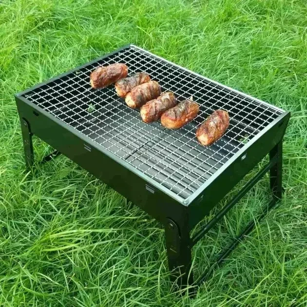 Портативный гриль-барбекю BBQ Grill Portable TL-372, складной переносной мангал для гриля, стейков - изображение 6