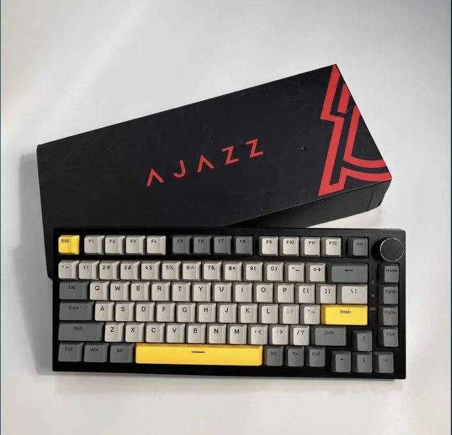 Клавіатура механічна дротова Ajazz Ak820 з підсвіткою та підтримкою HOT-SWAP Чорний Жовтий - зображення 2
