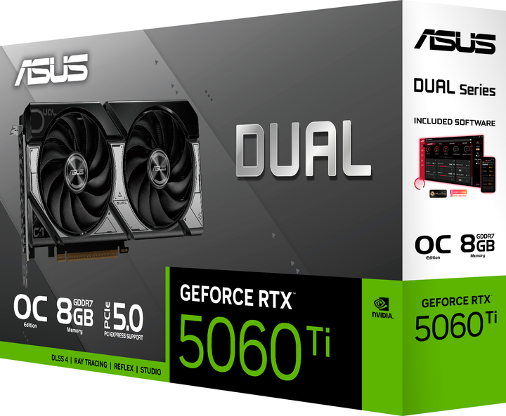 Відеокарта ASUS PCI-Ex GeForce RTX 5060 Ti Dual OC Edition 8GB GDDR7 (128bit) (2632/28000) (HDMI, 3 x DisplayPort) (DUAL-RTX5060TI-O8G) - зображення 8
