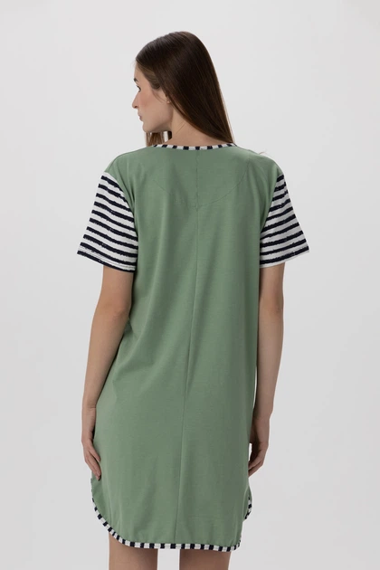Женская ночная рубашка хлопок батальная большие размеры Nicoletta 84121k 2XL Темно-зеленый - Фото 2 Женская ночная рубашка хлопок батальная большие размеры Nicoletta 84121k 2XL Темно-зеленый - изображение 2
