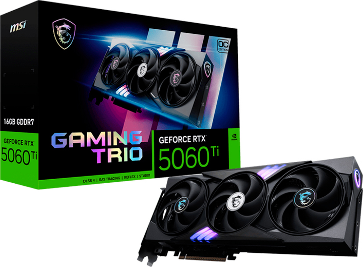 Відеокарта MSI PCI-Ex GeForce RTX 5060 Ti GAMING TRIO OC 16GB GDDR7 (128bit) (2662/28000) (HDMI, 3 x DisplayPort) (RTX 5060 Ti 16G GAMING TRIO OC) - зображення 7