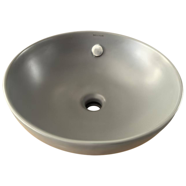 Раковина накладна Mixxus Premium TOPPER-0201 GRAY 410x410x165mm з переливом (MP6649) - изображение 5