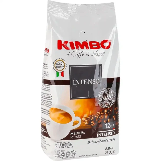 Кофе в зернах Kimbo Intenso 250 г Кимбо - Фото 1 Кофе в зернах Kimbo Intenso 250 г Кимбо - изображение 1