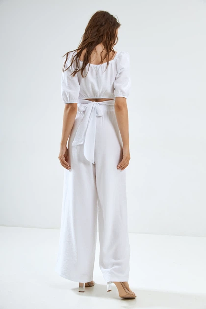 Блуза на запах з льону Wear me S Білий (1_24_89_5398) - зображення 2