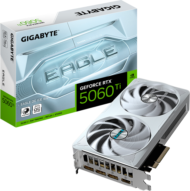 Karta graficzna Gigabyte PCI-Ex GeForce RTX 5060 Ti EAGLE OC ICE 16G 16GB GDDR7 (128bit) (2617/28000) (HDMI, 3 x DisplayPort) (GV-N506TEAGLEOC ICE-16GD) - obraz 10