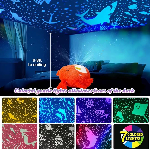 Ночник Краб проектор звездного неба dream мягкая игрушка с музыкой Led подсветка 7 цветов - изображение 5