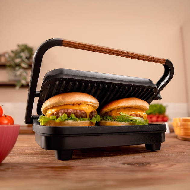 Grill Cecotec Rock'nGrill 1200 Wood Czarny - obraz 3