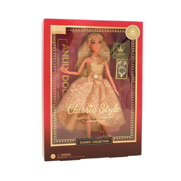 Кукла gold dress, руки на шарнирах в локтях и кистях, ноги на шарнирах в коленях (616521) - Фото 4 Кукла gold dress, руки на шарнирах в локтях и кистях, ноги на шарнирах в коленях (616521) - изображение 4
